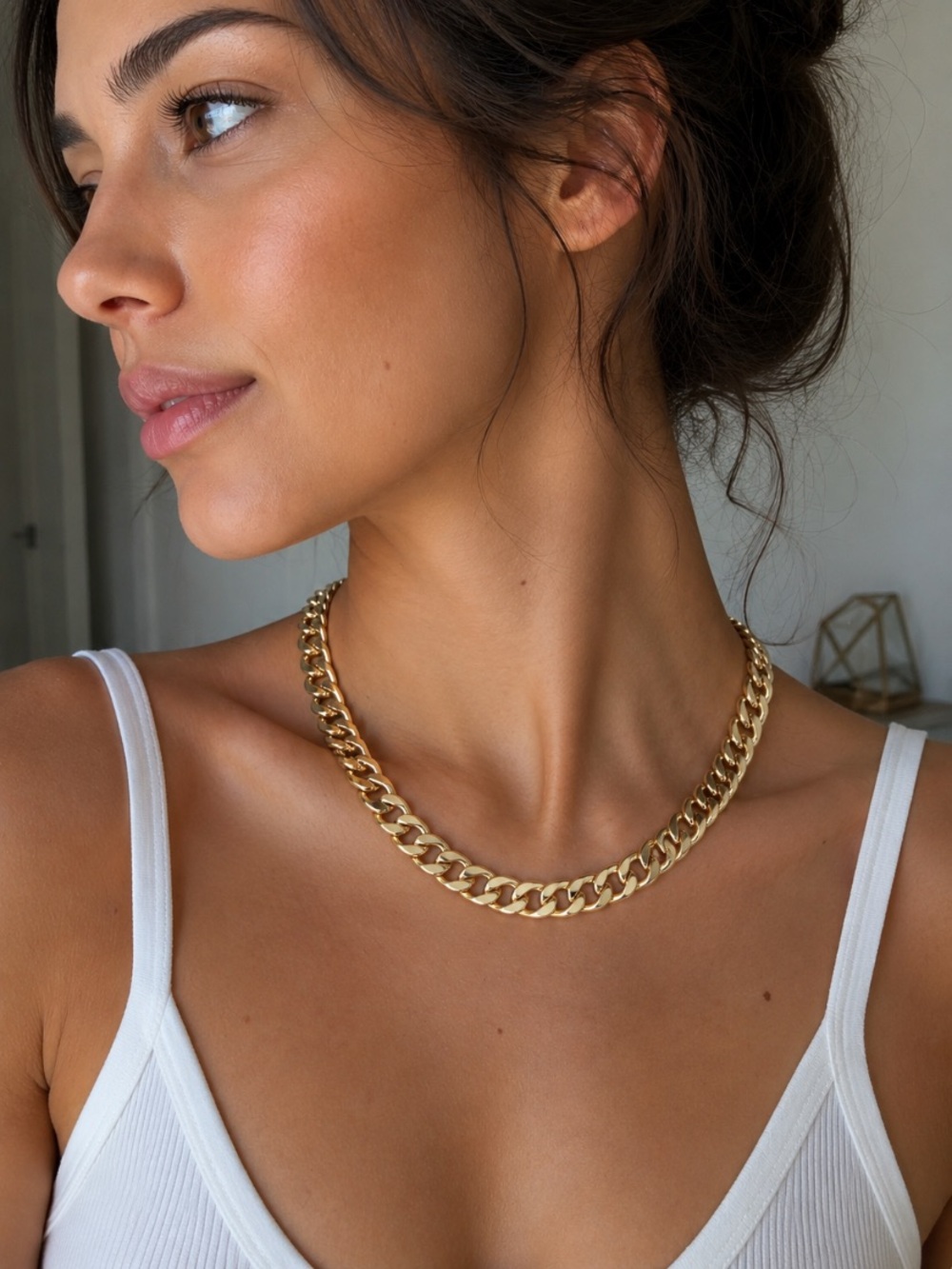 NEW! Gold Link Chain Necklace for Women - Classic Cuban Curb Chain 💛 A0-15